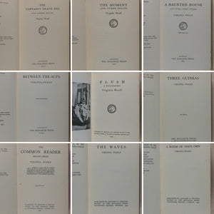 Virginia Woolf. Collected works of Virginia Woolf - every first Uniform Edition,  in original dust-jackets. Hogarth Press. 52 Tavistock Square. London.  1929-1950.