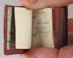New Testament of the Lord and Saviour Jesus Christ. No publisher. No place. 1910. >>MICROBIBLE BINDING ATTRIBUTED TO 'CHALLENGER'<