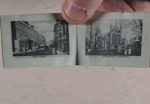 16 Collotype Views of Winchester. Valentine & Sons Ltd. Dundee. 1909. >>original printed miniature mail bag & book<<