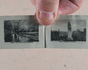 16 Collotype Views of Winchester. Valentine & Sons Ltd. Dundee. 1909. >>original printed miniature mail bag & book<<