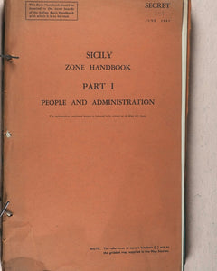 Sicily Zone Handbook. June, 1943. Box 99, Western Central District Office, New Oxford Street, W.C.1. >>Extremely rare, pre-invasion, secret, publication.<<