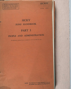 Sicily Zone Handbook. June, 1943. Box 99, Western Central District Office, New Oxford Street, W.C.1. >>Extremely rare, pre-invasion, secret, publication.<<