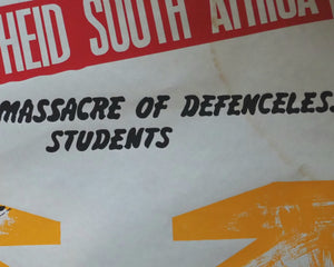 Soweto Massacre  [Anti-Apartheid poster]. National Committee on Apartheid. [Circa 1977].>>Shocking unrecorded political silk-screen poster<<