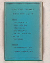 Load image into Gallery viewer, Virginia Woolf. Collected works of Virginia Woolf - every first Uniform Edition,  in original dust-jackets. Hogarth Press. 52 Tavistock Square. London.  1929-1950.
