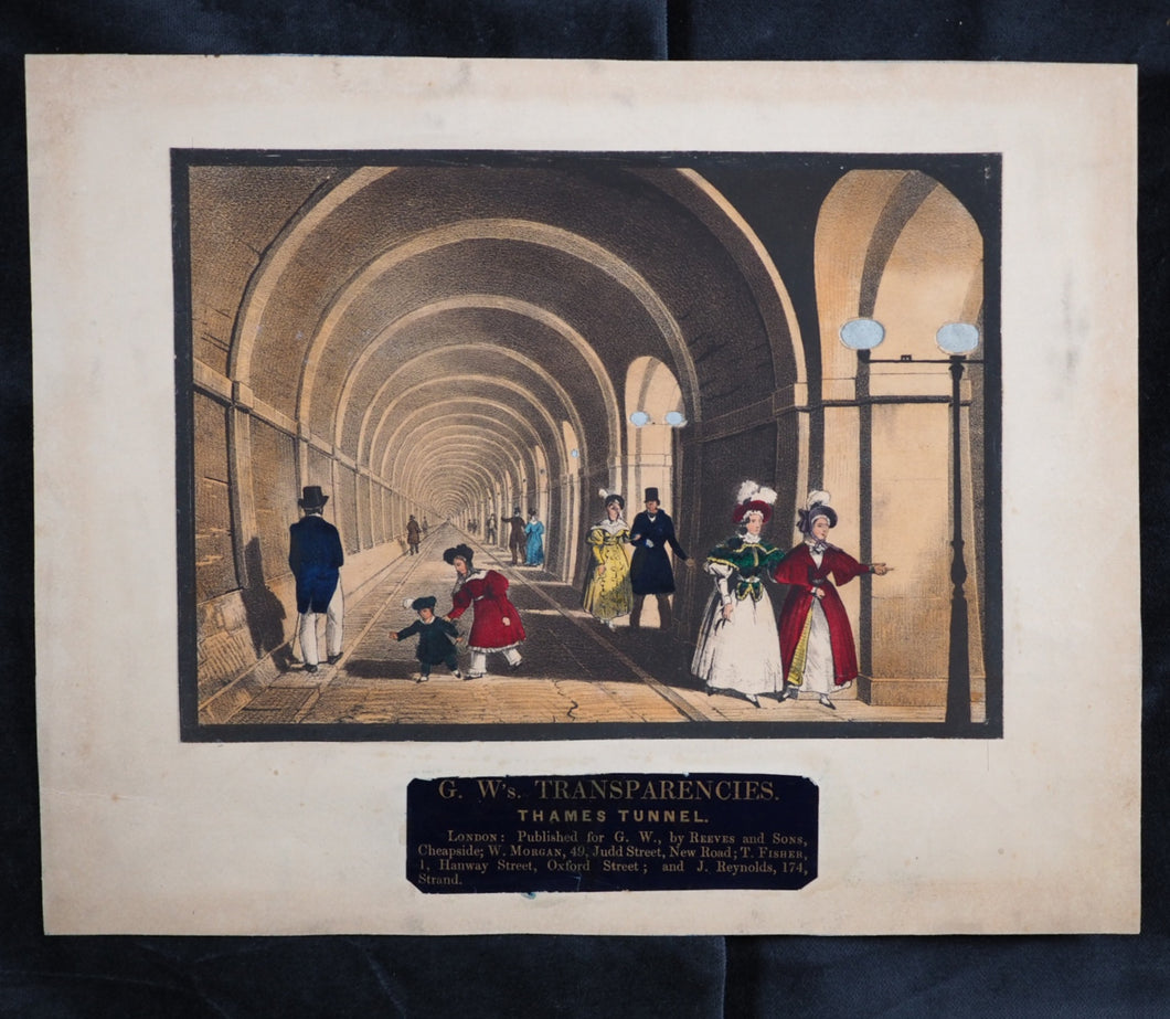 Optical print. G. W's Transparencies, Thames Tunnel. Published by Reeves and Sons. Circa 1843.