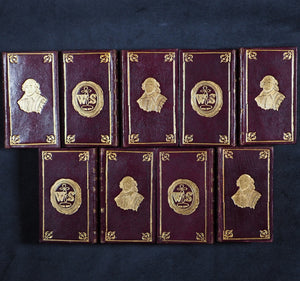 Shakespeare, William. Plays of Shakespeare. Pickering, William [publisher]. London. 1825. 9 miniature volumes.