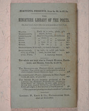 Load image into Gallery viewer, Miniature Library of The Poets. [in Oak Case with rolling tambour front shutter] Works of Shakespeare, and Poems of Burns, Byron, Longfellow, Milton, Scott, Sheridan &amp; Goldsmith. Kent &amp; Co., W. Paternoster Row, London. 1884-90
