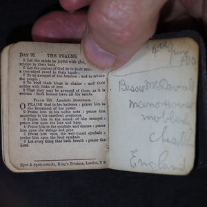 Book of Common Prayer and Administration of the Holy Communion According to the Use of the Church of England. Eyre & Spottiswoode Bible Warehouse Limited. 23, Paternoster Row, E.C. London, Edinburgh and New York. [1900].   Silver plaque.