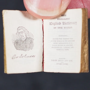 Smallest English Dictionary in the World. Comprising: besides the ordinary & newest words in the language, short explanations of a large number of scientific, philosophical, literary & technical terms. Bryce, David & Son. Glasgow. 1893. SILVER LOCKET