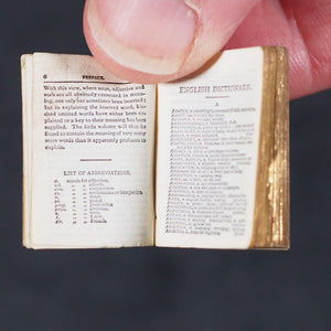 Smallest English Dictionary in the World. Comprising: besides the ordinary & newest words in the language, short explanations of a large number of scientific, philosophical, literary & technical terms. Bryce, David & Son. Glasgow. 1893. SILVER LOCKET