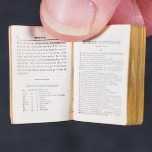 Smallest English Dictionary in the World. Comprising: besides the ordinary and newest words in the language, short explanations of a large number of scientific, philosophical, literary and technical terms. Bryce, David & Son. Glasgow. Circa 1894.