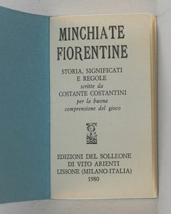 Minchiate Fiorentine Tarot, by Vito Arienti (Author). Edizione Del Solleone. 1980. Limited Numbered Edition