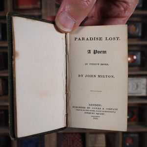 Paradise Lost; a Poem in Twelve Books. >>Jones's Diamond Classics series<< Milton, John. Publication Date: 1829 CONDITION: VERY GOOD