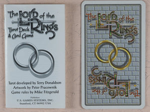 Lord of the Rings Tarot Deck & Card Game. Tarot by Terry Donaldson, artwork by Peter Pracownik, and rules by Mike Fitzgerald. U.S. Games Systems. U.S.A. 1997. ISBN 9780722535233