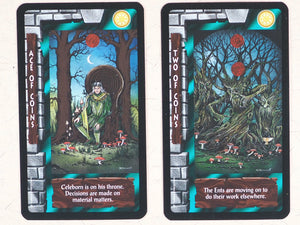 Lord of the Rings Tarot Deck & Card Game. Tarot by Terry Donaldson, artwork by Peter Pracownik, and rules by Mike Fitzgerald. U.S. Games Systems. U.S.A. 1997. ISBN 9780722535233