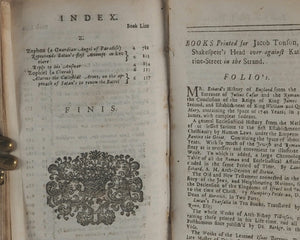 Paradise Lost. A Poem in Twelve Books. John Milton. Tenth Edition, Adorn'd with Sculptures. Printed for Jacob Tonson. 1719.