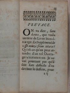 Bordelon, Laurent (1653-1730). Le supplément de Tasse rouzi friou titave. Aux Femmes ou aux Maris, pour donner à leurs Femmes. 1713, Pierre Prault, Paris.