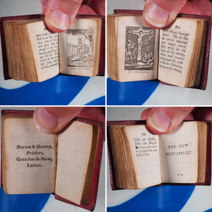 Bible in Miniature or a Concise History of both Testaments. John Harris. London. Circa 1806. >>HUGELY INFLUENTIAL RARE THUMB BIBLE<<