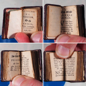 Exercice du Chretien [early 18th century miniature book]. Publication Date: 1737 Condition: Very Good. >>MINIATURE BOOK<<