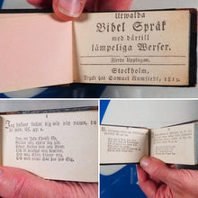 Load image into Gallery viewer, Utwalda bibel sprak med dartill lampeliga werser [Selected languages of the scriptures] &gt;&gt;MINIATURE BOOK&lt;&lt; [Clewberg, Christopher - compiler]. Publication Date: 1812. Condition: Very Good
