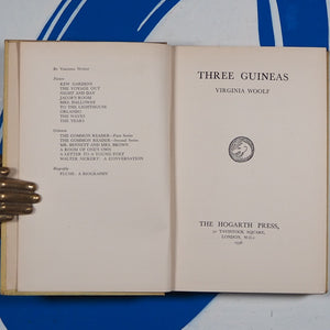 THREE GUINEAS. VIRGINIA WOOLF. Publication Date: 1938 Condition: Very Good Save for Later