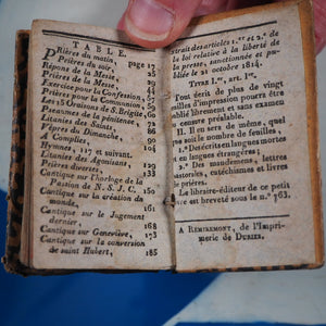 L'adorateur en esprit et en vérité ou exercices de la vie chrétienne. Regles selon la vis de Jesus-Christ. Augmente de nouvelles prieres. >>MINIATURE BOOK<< [Jauffret, Gaspard-Jean-Andre-Joseph] Publication Date: 1827