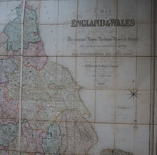 Load image into Gallery viewer, Map of England &amp; Wales Divided into Counties, Parliamentary Divisions and Dioceses. Shewing the Principal Roads, Railways, Rivers and Canals. Publication Date: 1840 Condition: Very Good
