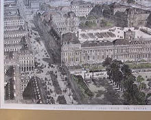 Load image into Gallery viewer, Panoramic View of Paris, with the Louvre and Rue de Rivoli completed. Illustration for The Illustrated London News, 1855. Publication Date: 1855 Condition: Very Good
