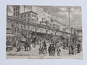 Chemin de Fer Suspendu, A New York. [Overhead Railway New York] Publication Date: 1877 Condition: Good
