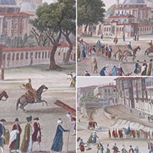 Load image into Gallery viewer, Hand-coloured copper engraving (#10 of 48) from the GRANDEST BOOK of VIEWS OF CONSTANTINOPLE.&quot;Grand Place de l&#39;Hippodrome à Constantinople&quot;. Duplessis Bertaux &amp; François Denis Née (Engravers), Antoine Ignace Melling (Artist).  1819
