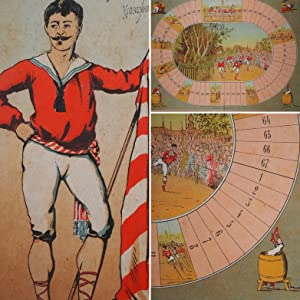 Amerikansk Væddeløbsspil ["American Race", Lithograph board game]. Publication Date: 1890. Condition: Very Good
