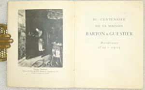 Bi-Centenaire de la Maison Barton & Guestier 1725-1925